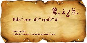 Mózer Árpád névjegykártya